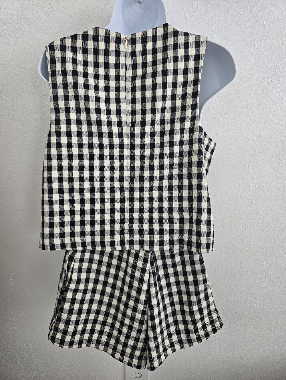 Anniewear Women’s Gingham Check Tank And Short Set In Black And White Size Small - Picture 9 of 11